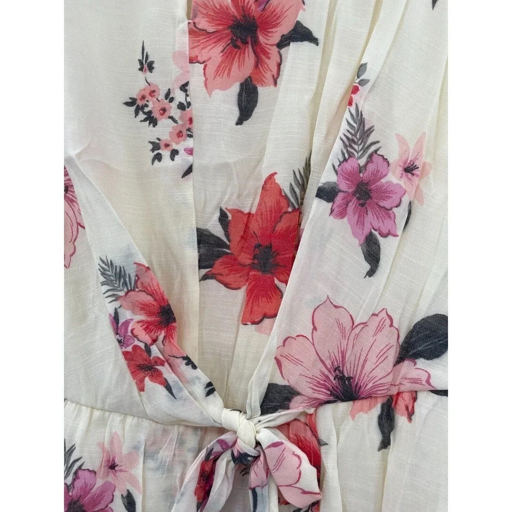 Luxology Women's 3X Floral Midi Dress Sleeveless Keyhole Tie-Waist Lined NWT - Picture 9 of 13